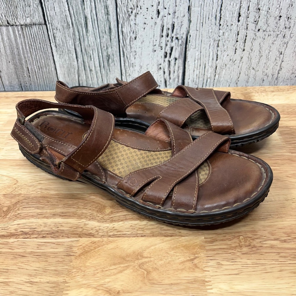 Born Handcrafted Footwear Brown Leather Strappy Comfort Sandals Women Size 10 42